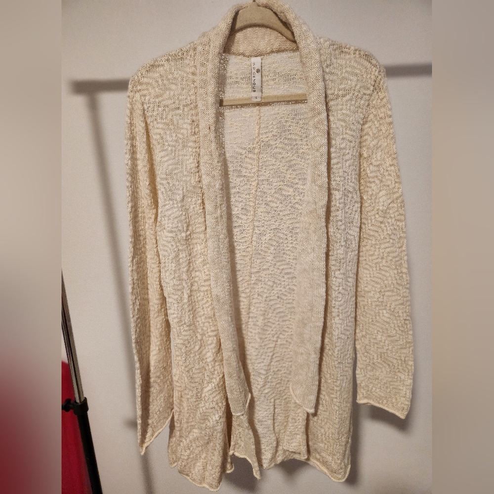 Indigenous Cream Knit Cardigan L